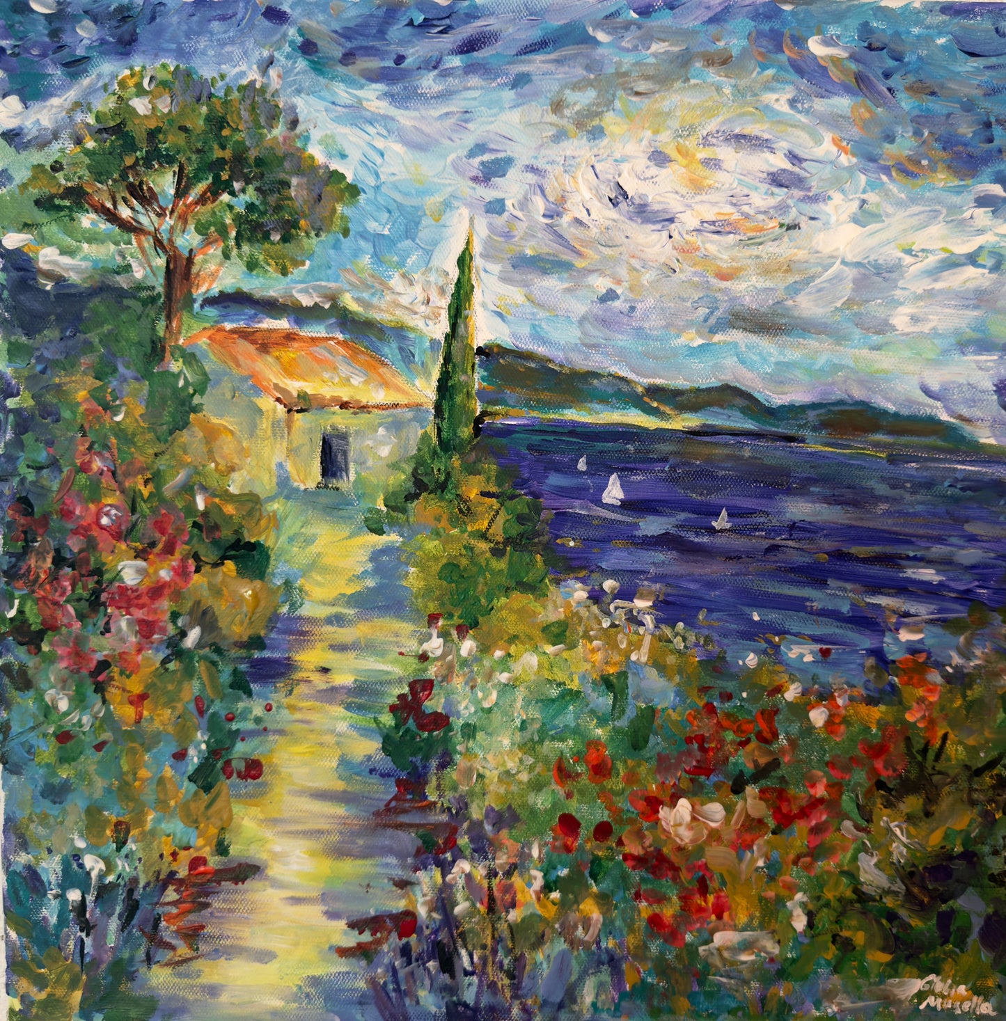 Heller Weg – Acryl auf Leinwand, 40 × 40 cm – Giulia Musella