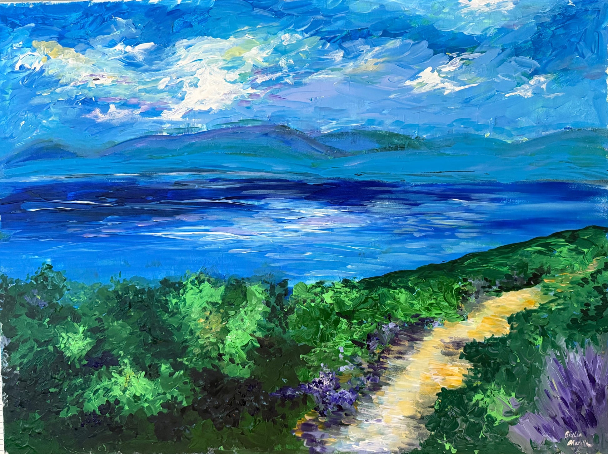 Weg zum Meer — Acryl auf Leinwand, 80 × 60 cm — Giulia Musella