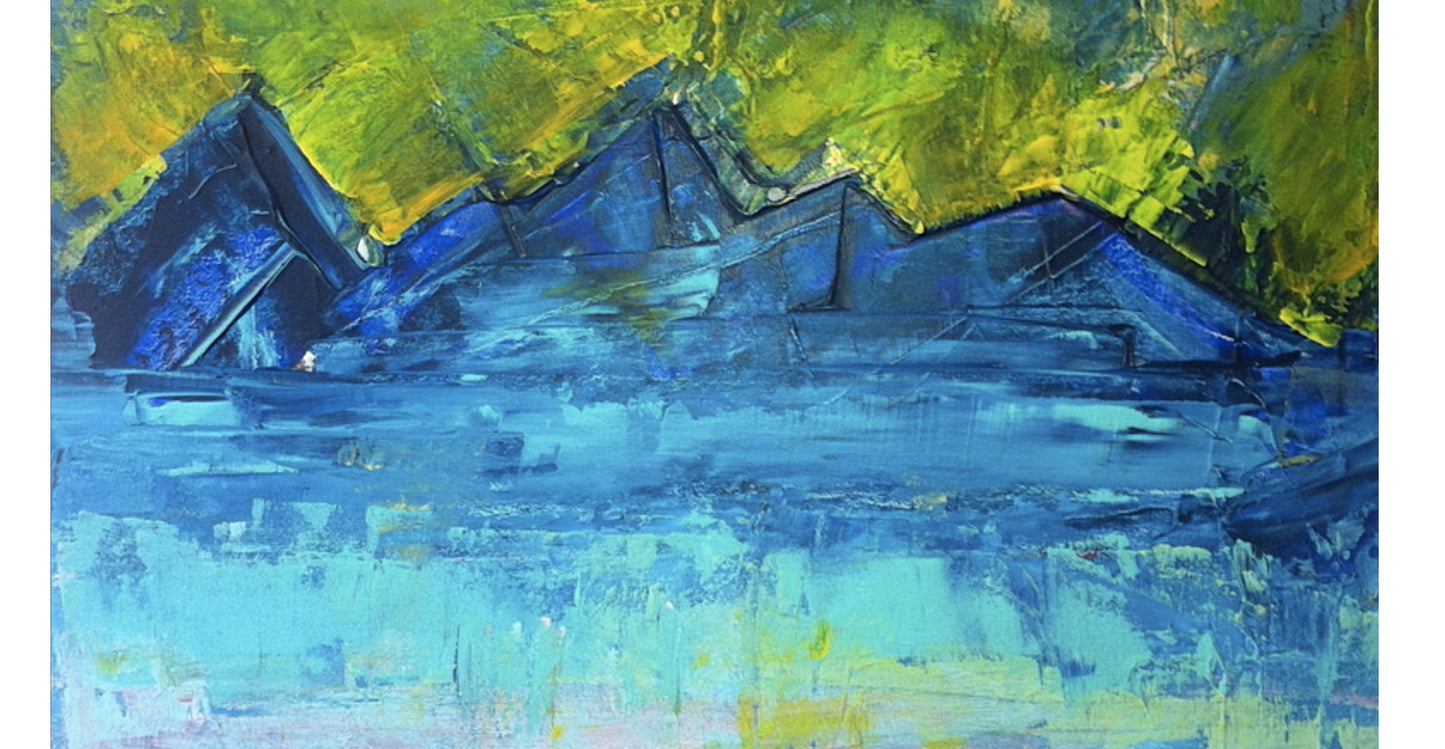 Blaue Berge — Acryl auf Leinwand, 70 × 70 cm — Giulia Musella (Archiv)