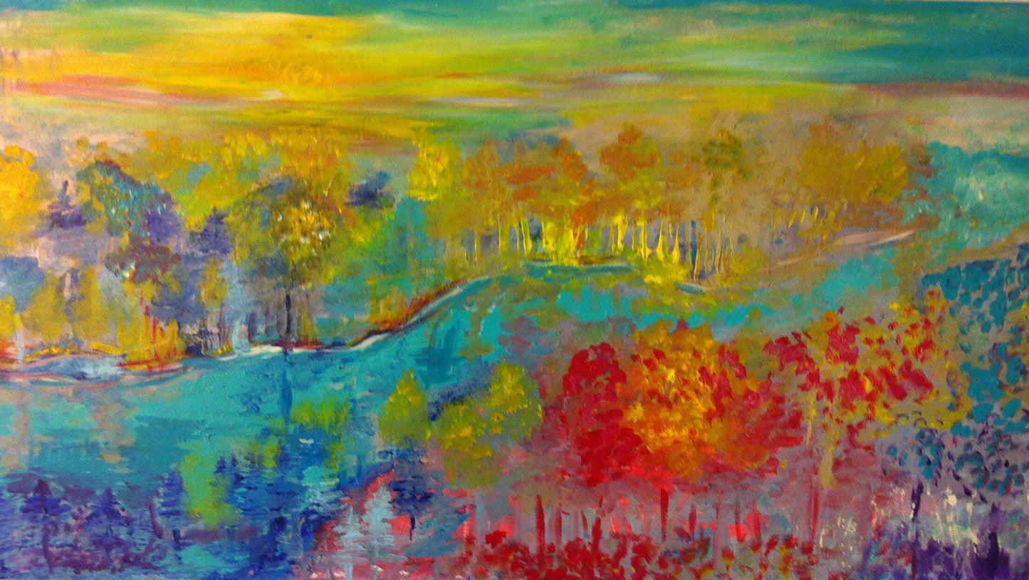Bunte Wälder — Acryl auf Leinwand, 60 × 30 cm — Giulia Musella (Archiv)