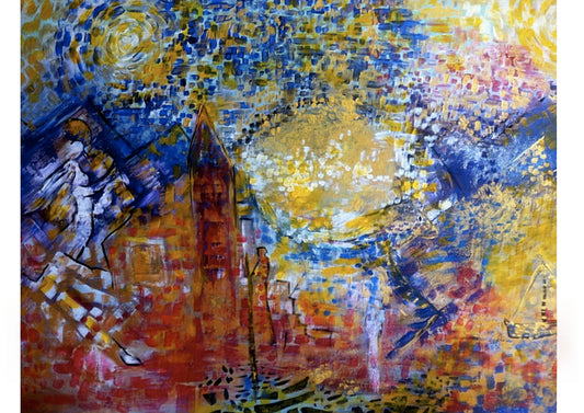 Die sich Suchenden — Öl und Acryl auf Leinwand, 140 × 100 cm — Giulia Musella (Archiv)