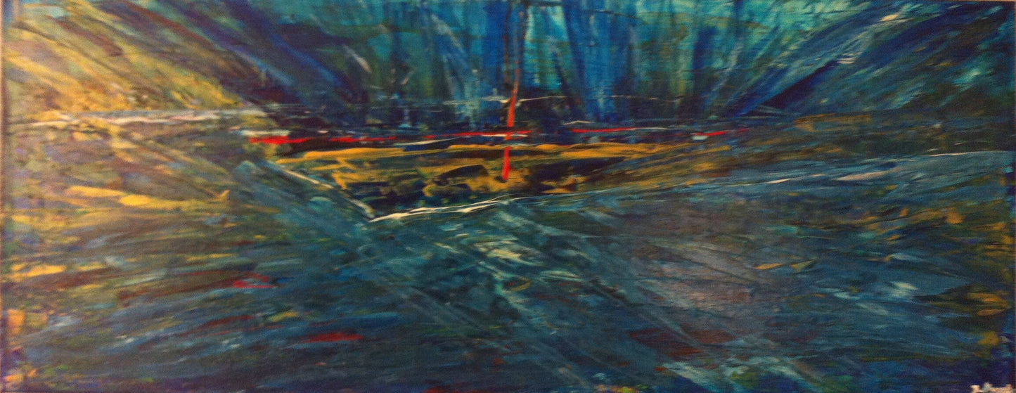 Himmelsschiff — Acryl auf Leinwand, 100 × 40 cm — Giulia Musella (Archiv)