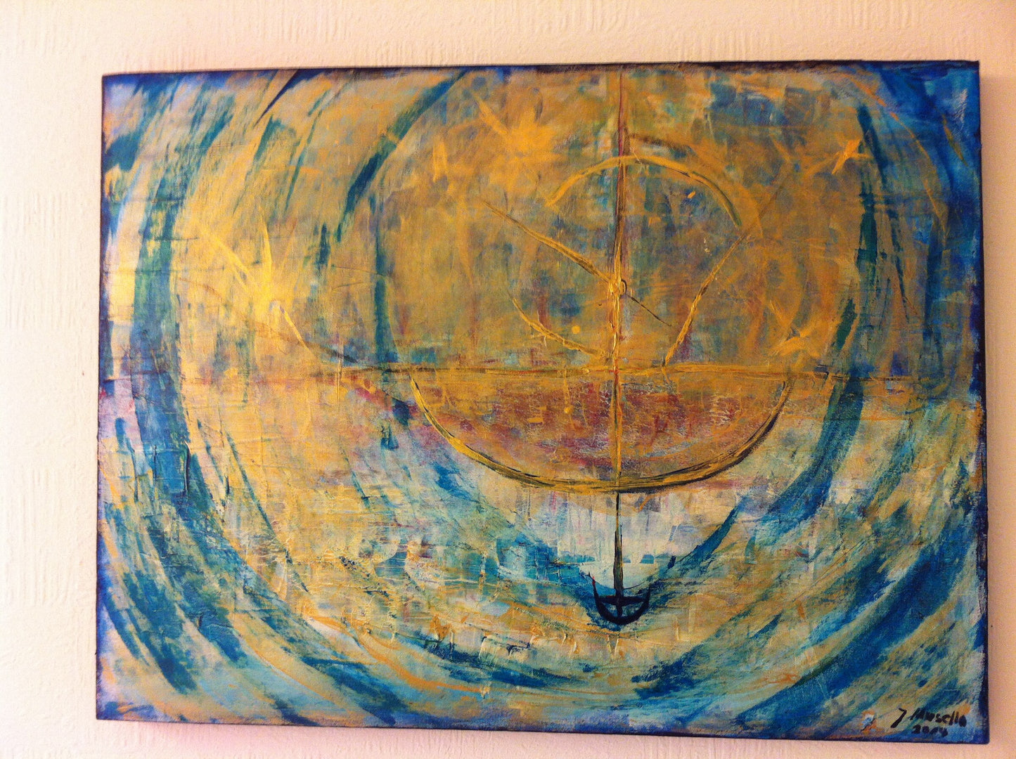 Schiffskompass — Acryl auf Leinwand, 80 × 60 cm — Giulia Musella (Archiv)